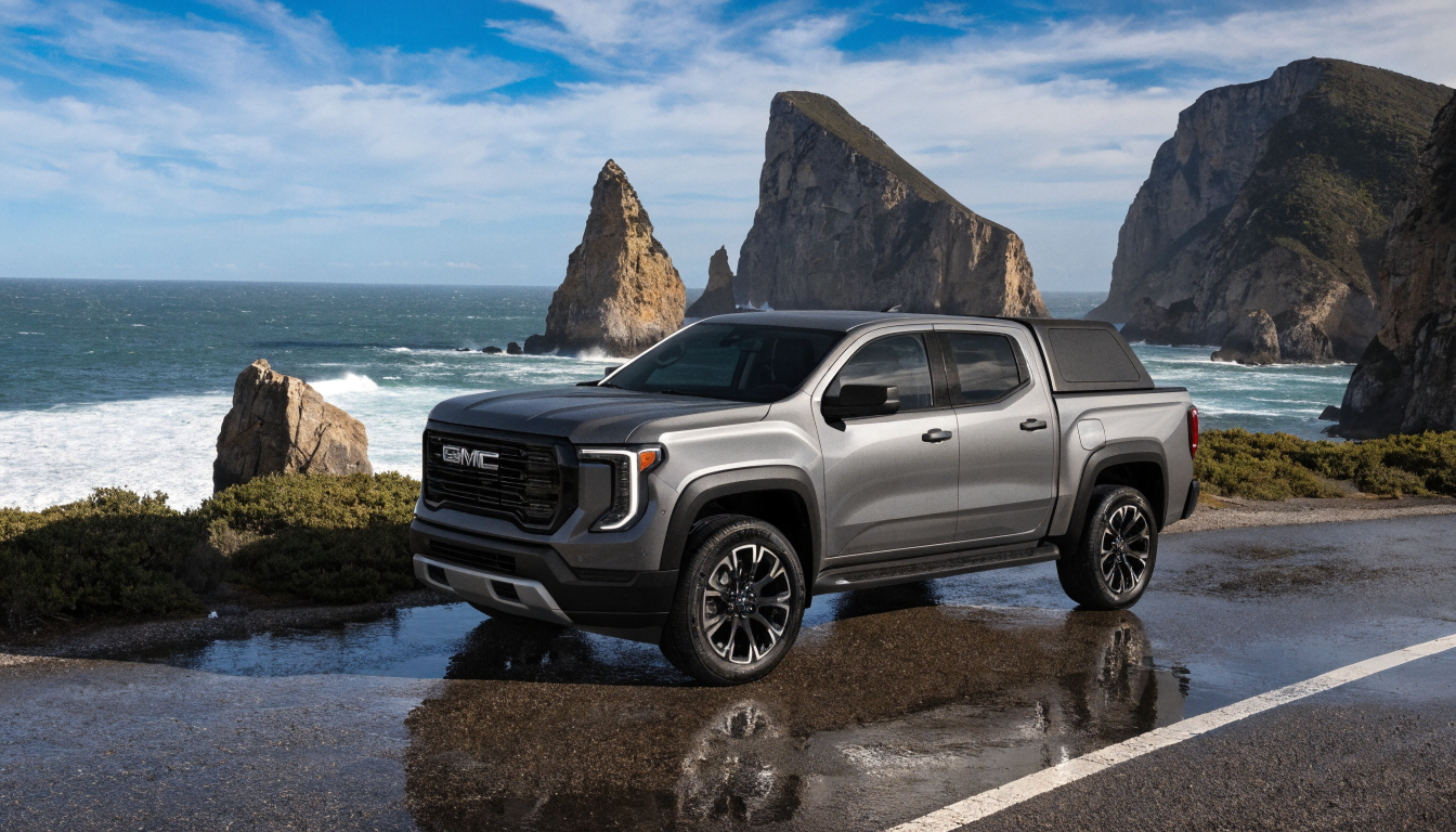 2022 GMC Canyon with tonneau bed cover installed