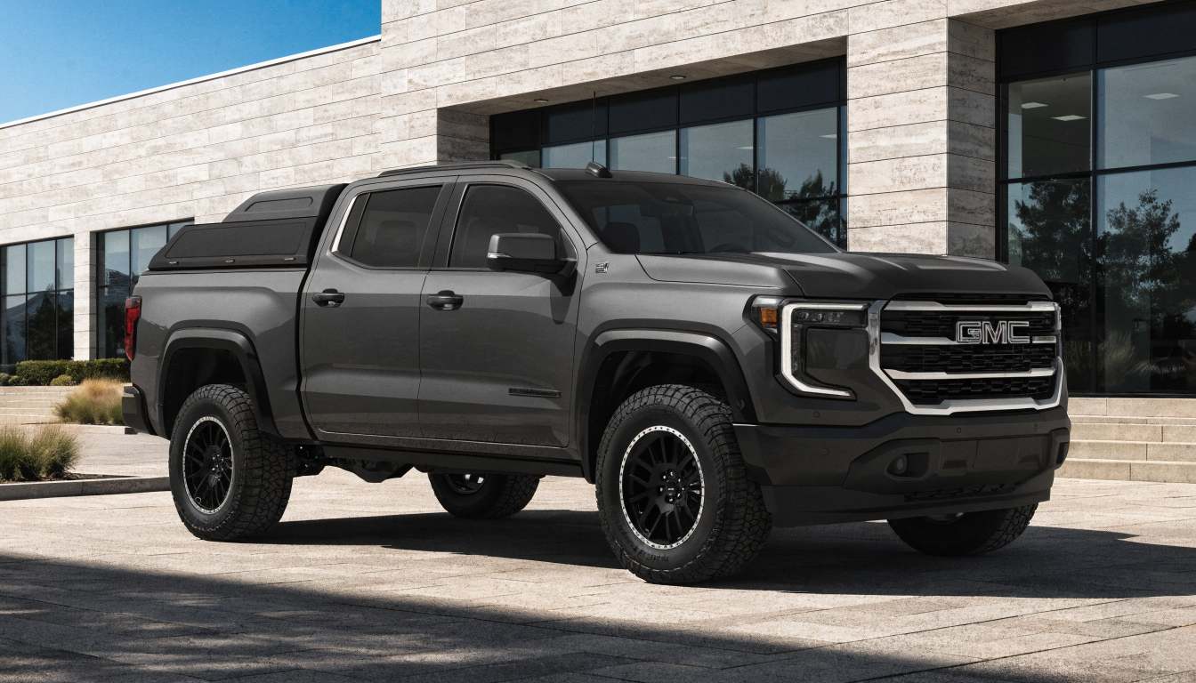 GMC Canyon with hard tri-fold tonneau cover